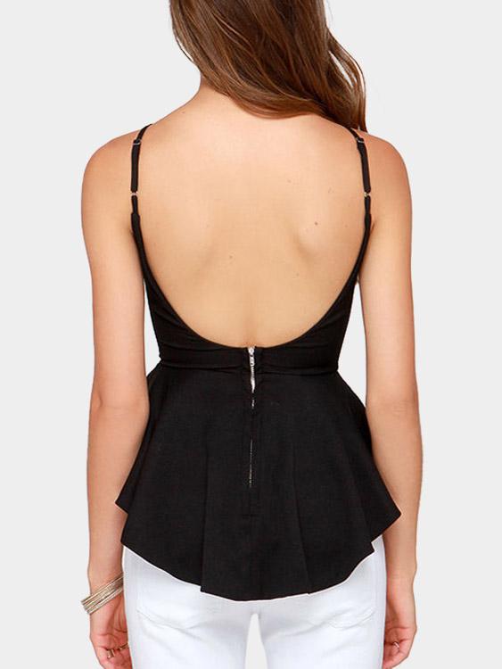 NEW FEELING Womens Black Camis