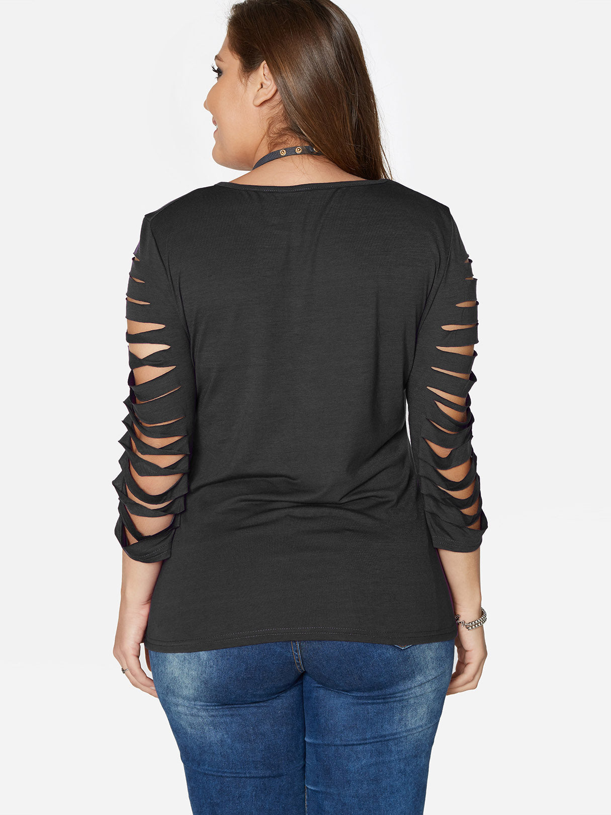 NEW FEELING Womens Black Plus Size Tops