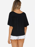 NEW FEELING Womens Black T-Shirts