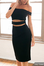 OEM Ladies Black Off The Shoulder Dresses