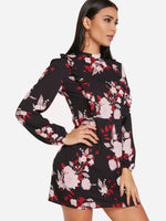 OEM Ladies Black Floral Dresses