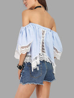 NEW FEELING Womens Light Blue T-Shirts