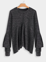 Wholesale Round Neck Long Sleeve Dark Grey T-Shirts