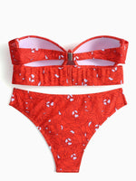 NEW FEELING Womens Red Bikinis