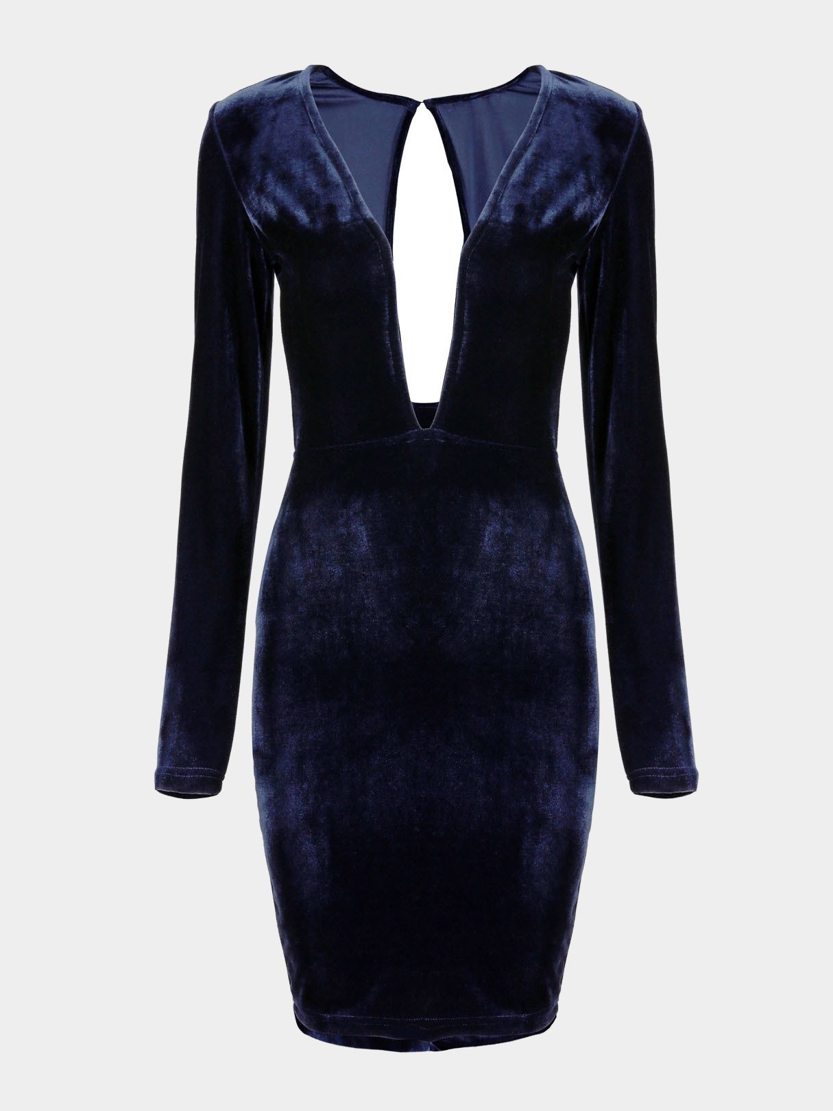 Wholesale V-Neck Velvet Dresses With Cut-Out Back