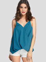 Wholesale V-Neck Sleeveless Blue Camis