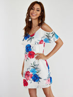 OEM Ladies White Floral Dresses