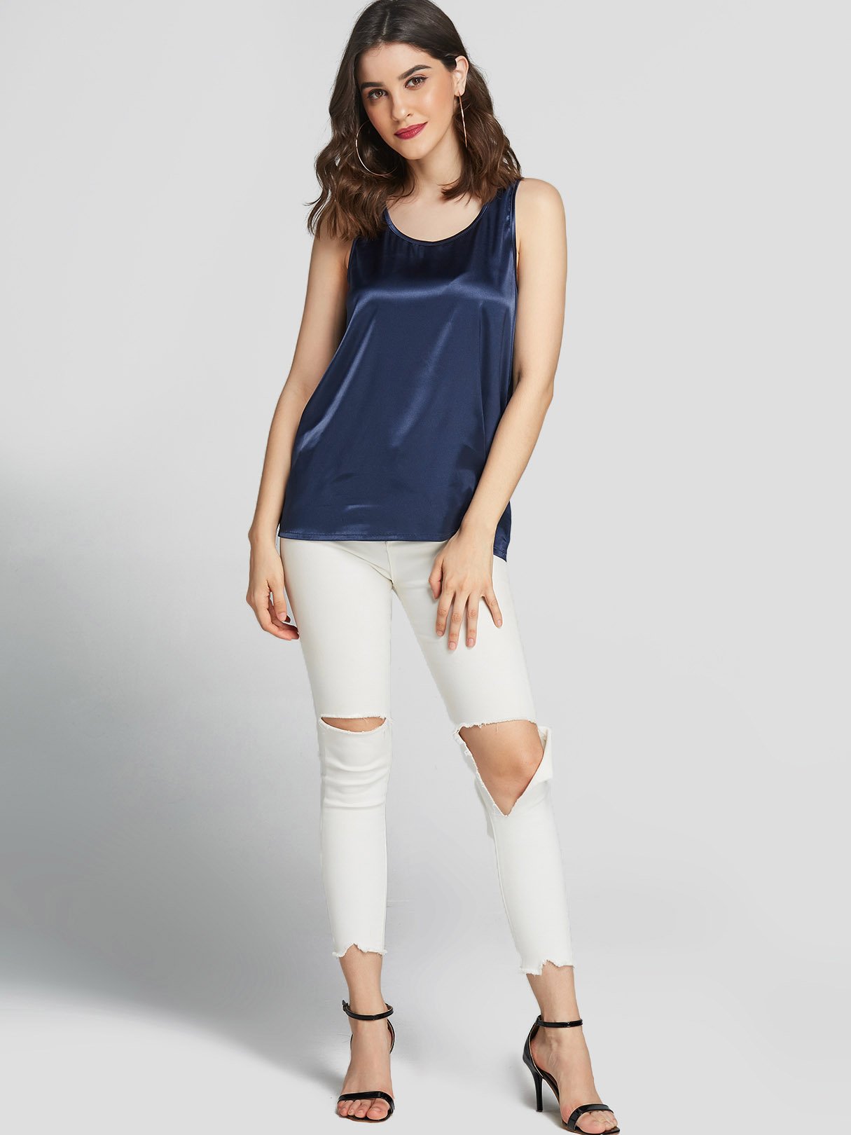 NEW FEELING Womens Navy Camis