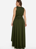 NEW FEELING Womens Army Green Plus Size Dresses