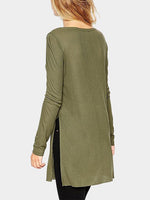 NEW FEELING Womens Army Green T-Shirts