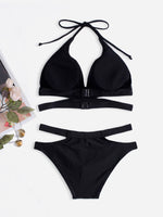 NEW FEELING Womens Black Bikinis
