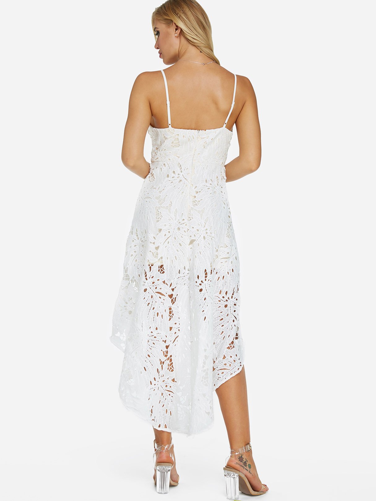 NEW FEELING Womens White V-Neck Dresses