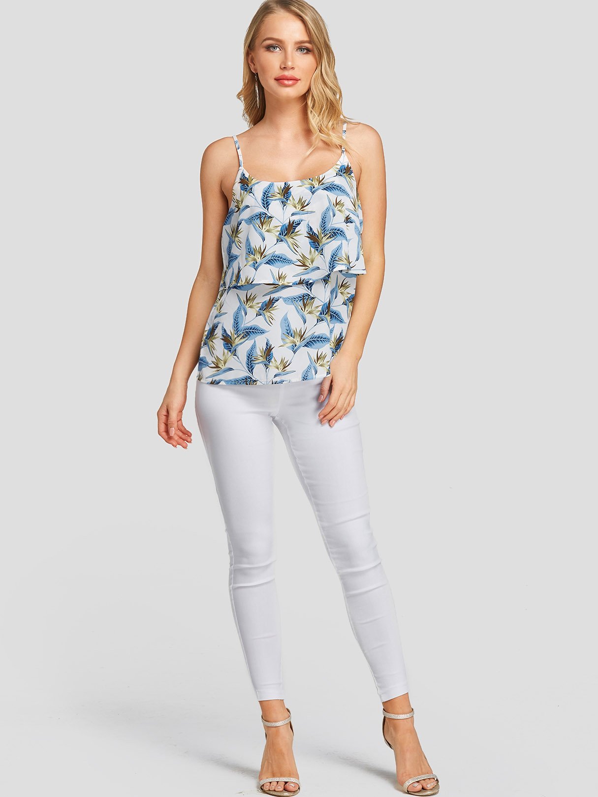 NEW FEELING Womens White Camis