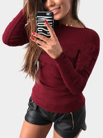 NEW FEELING Womens Burgundy T-Shirts