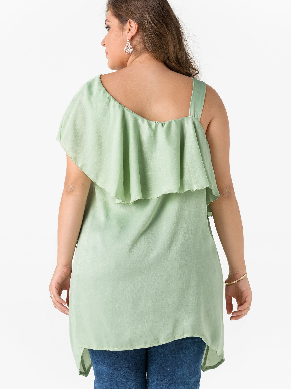 NEW FEELING Womens Green Plus Size Tops
