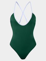 Wholesale V-Neck Sleeveless Plain Backless One-Pieces Swimwears