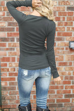 NEW FEELING Womens Dark Grey T-Shirts