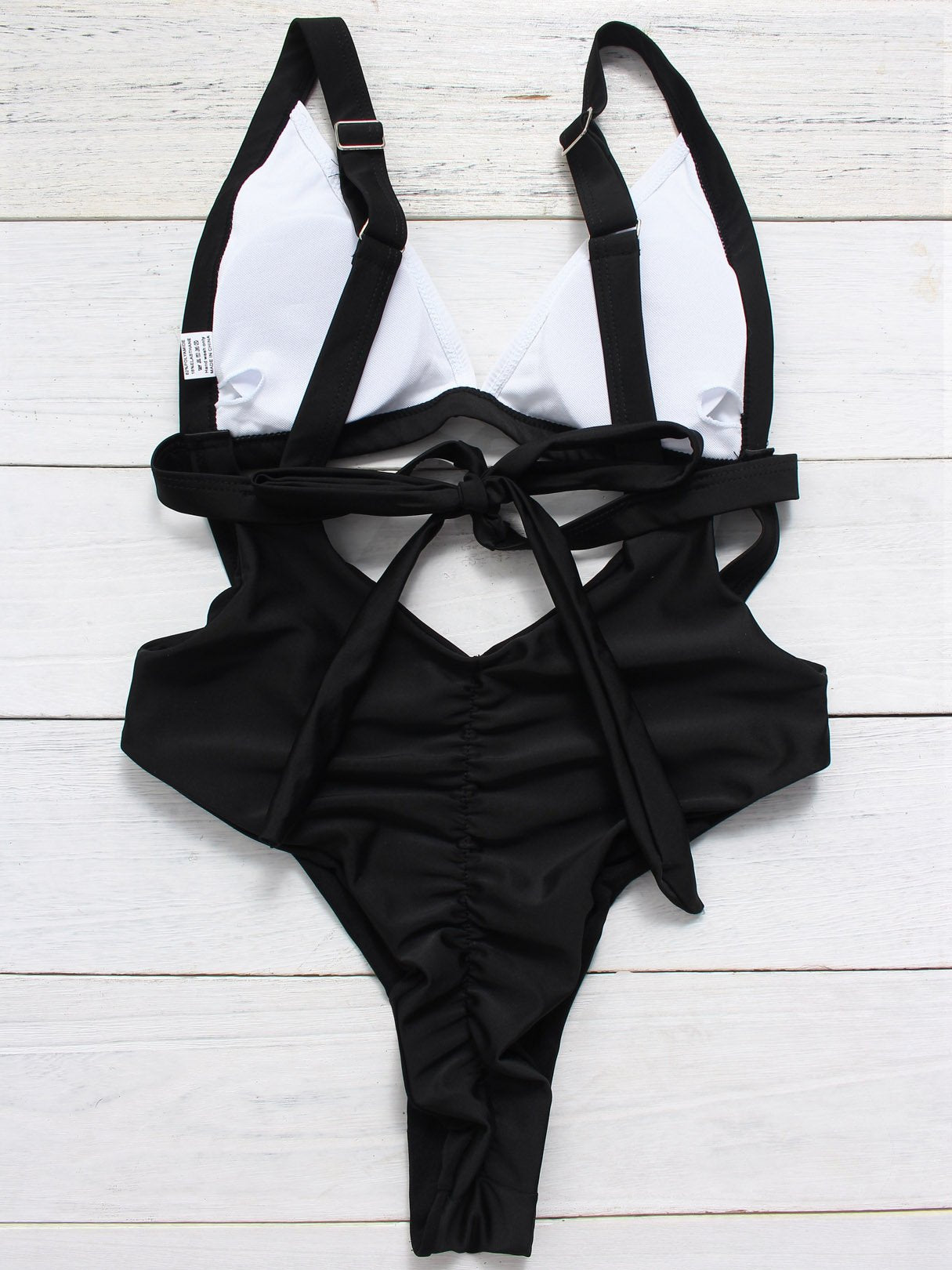 Wholesale V-Neck Plain Backless Cut Out One-Pieces
