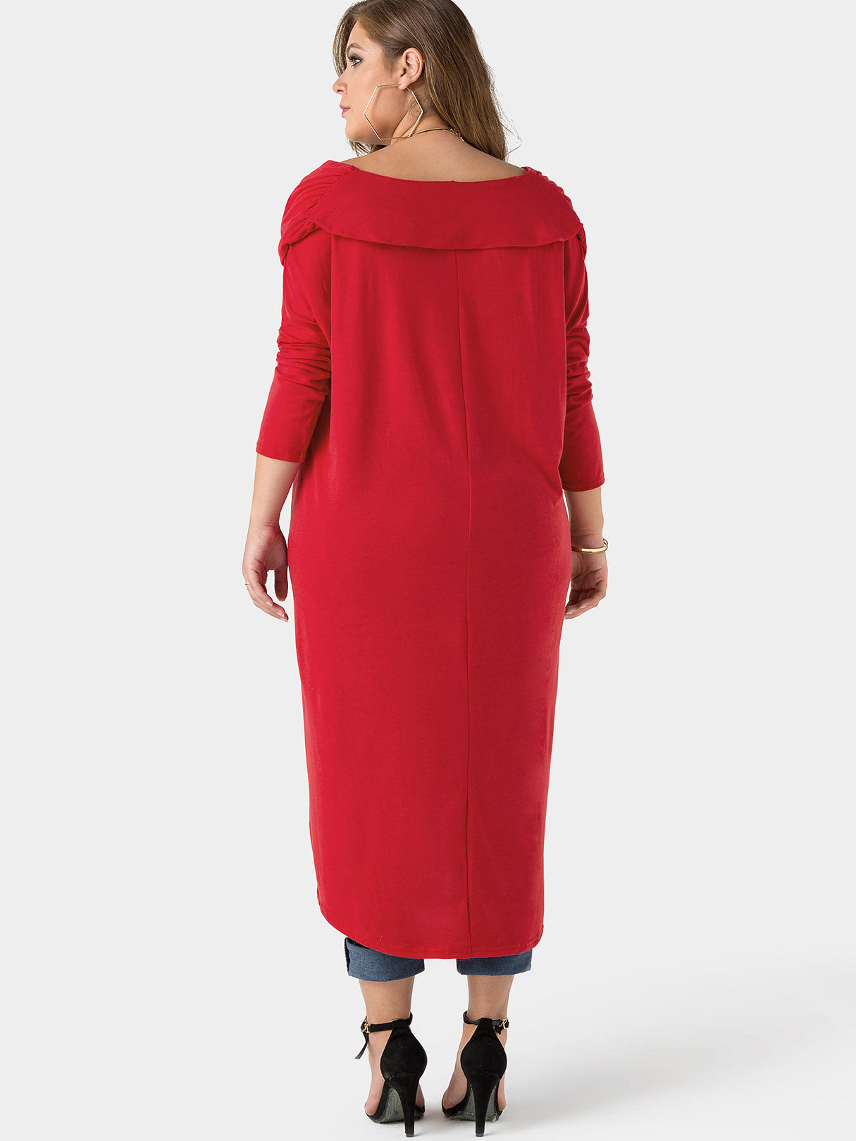 NEW FEELING Womens Red Plus Size Tops