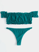 NEW FEELING Womens Green Bikinis