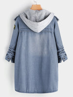 NEW FEELING Womens Light Blue Plus Size Coats & Jackets