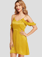 OEM Ladies Yellow Casual Dresses