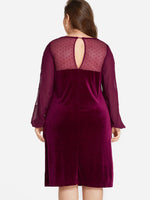 NEW FEELING Womens Burgundy Plus Size Dresses