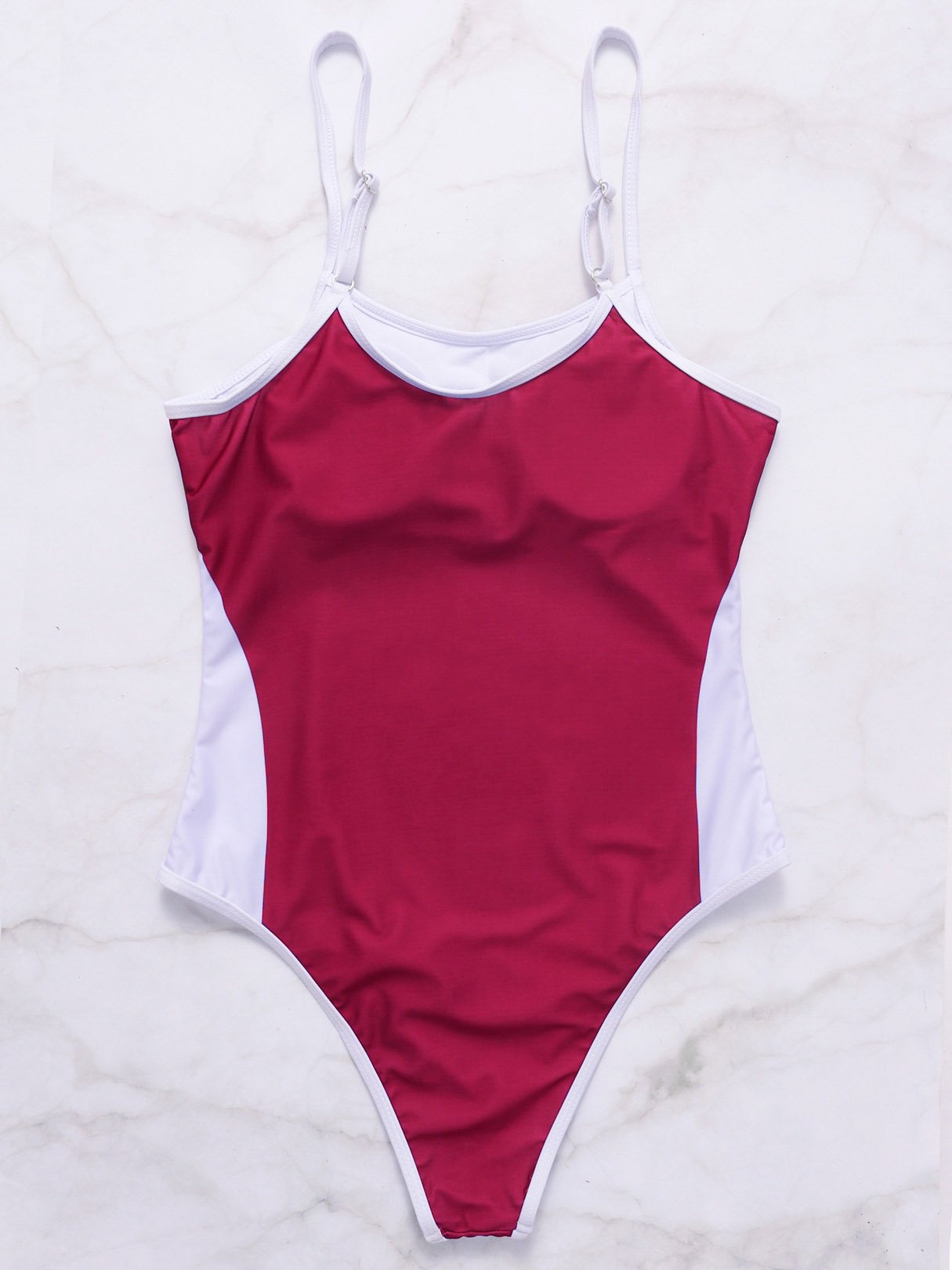 NEW FEELING Womens Burgundy One-Pieces