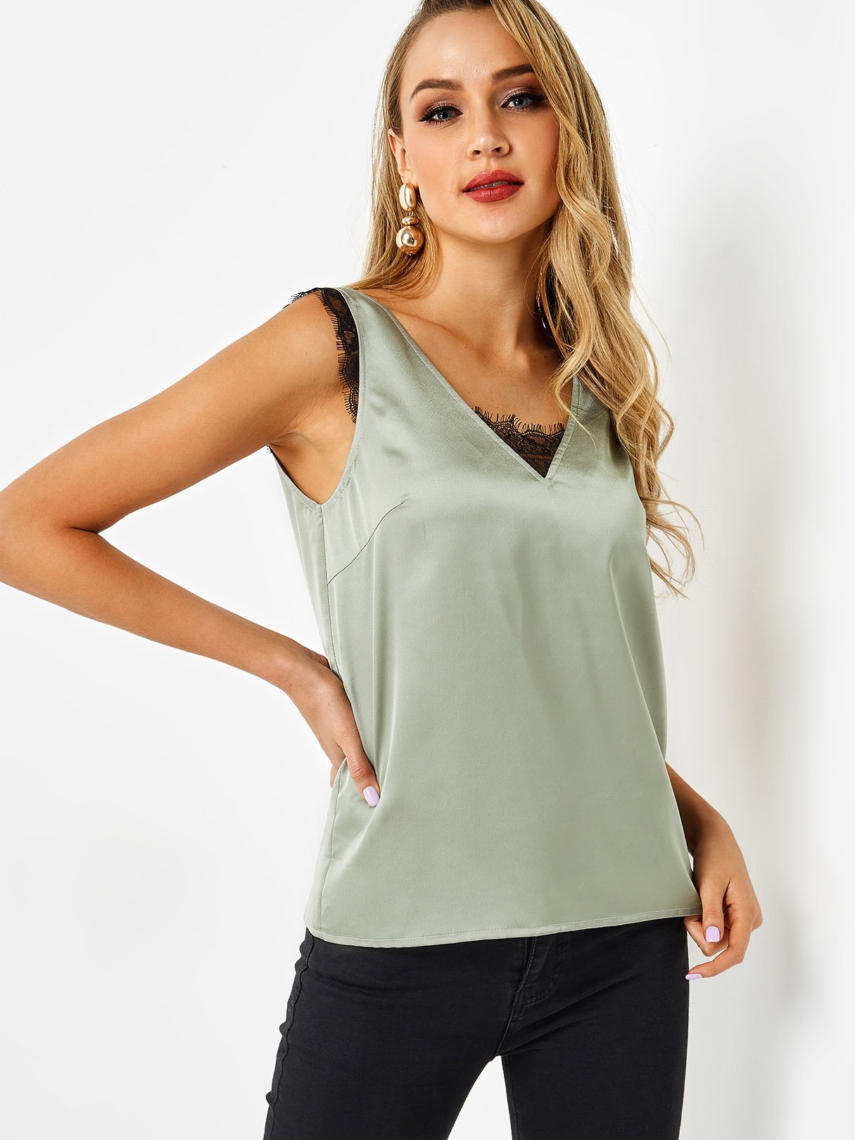 OEM Ladies Green Camis