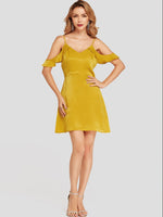 NEW FEELING Womens Yellow Casual Dresses