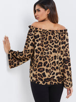 NEW FEELING Womens Leopard Blouses