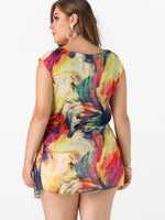 NEW FEELING Womens Yellow Plus Size Dresses