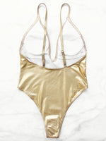 NEW FEELING Womens Gold One-Pieces