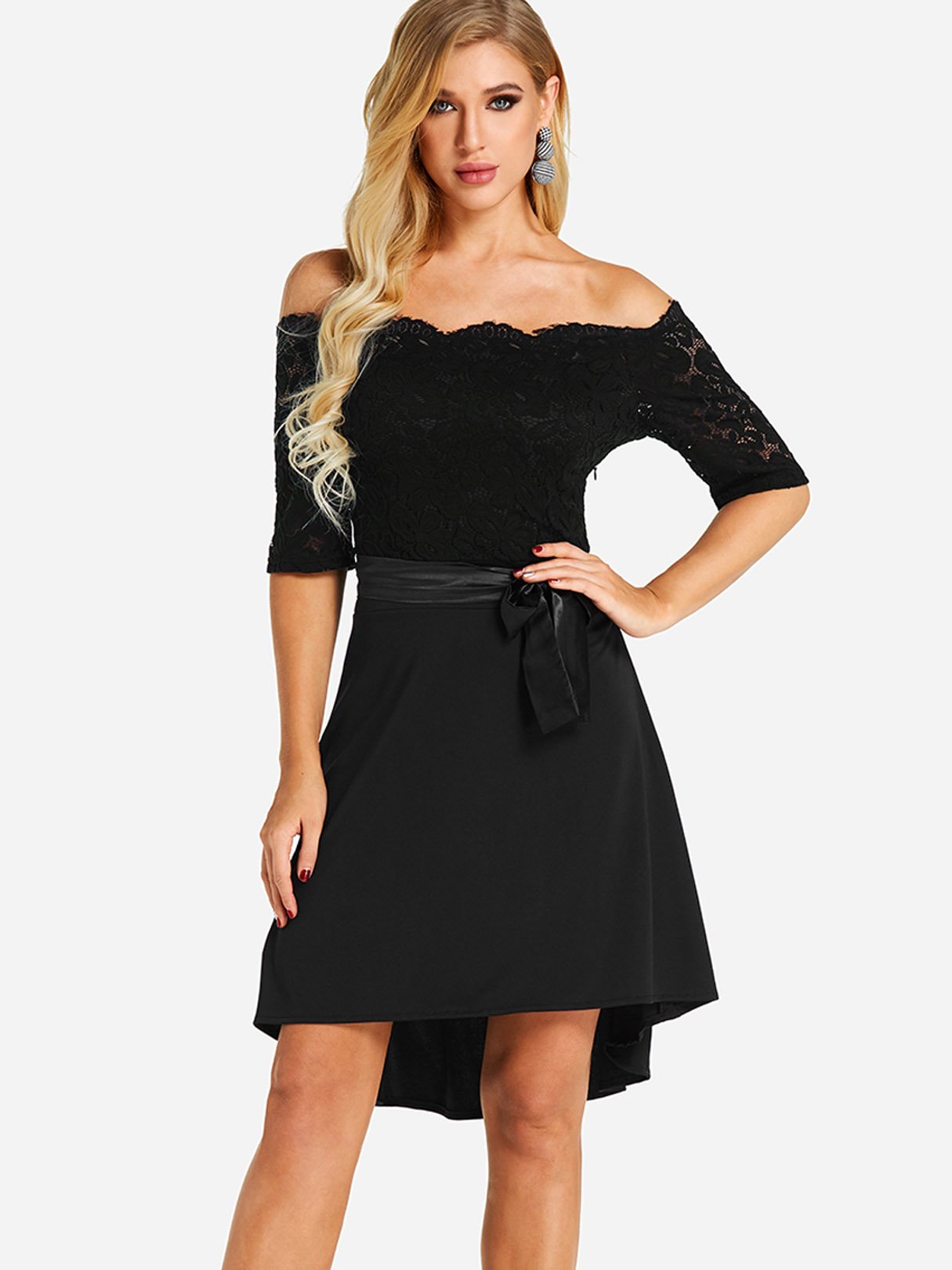 OEM Ladies Black Off The Shoulder Dresses