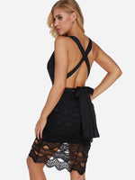 NEW FEELING Womens Black V-Neck Dresses