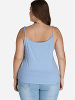 NEW FEELING Womens Sky Blue Plus Size Tops