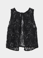 Wholesale Crew Neck Lace Sleeveless Black Camis