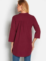 NEW FEELING Womens Burgundy T-Shirts