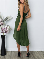 NEW FEELING Womens Army Green Midi Dresses