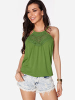 Wholesale Halter Lace Sleeveless Flounced Hem Camis