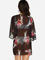 NEW FEELING Womens Black Cover-Ups
