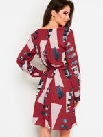 NEW FEELING Womens Burgundy Casual Dresses