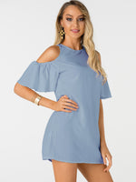 OEM Ladies Blue Mini Dresses