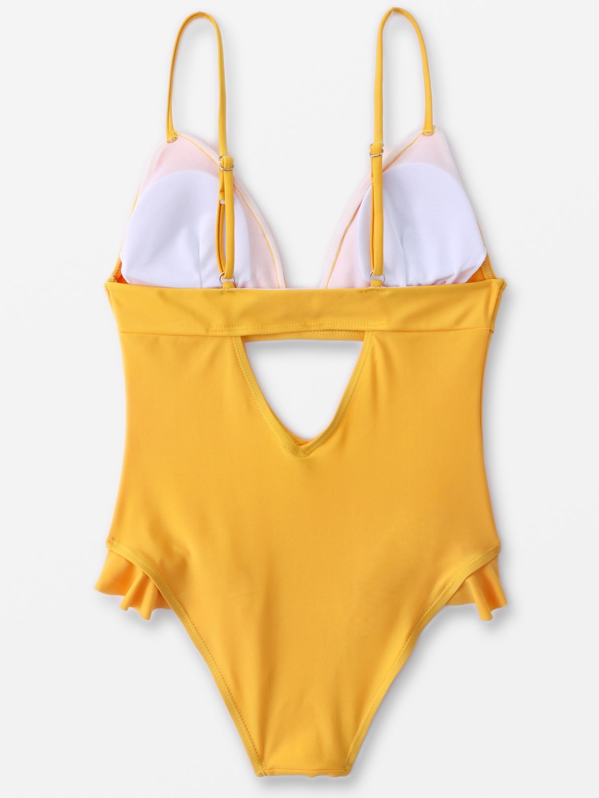 NEW FEELING Womens Yellow One-Pieces