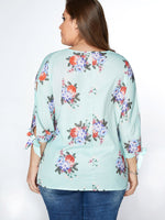 NEW FEELING Womens Green Plus Size Tops