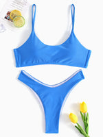 Wholesale Sleeveless Plain Spaghetti Strap Bikini Suit