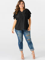 OEM ODM Womens Blue Plus Size Tops
