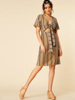 NEW FEELING Womens Camel Midi Dresses