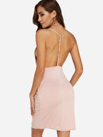 NEW FEELING Womens Apricot V-Neck Dresses