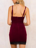 NEW FEELING Womens Burgundy V-Neck Dresses